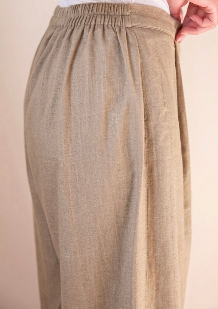 Luna Wide-Leg Linen Blend Trousers